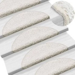 VidaXL Tapis D'escalier 5 Pcs 56x20 Cm Blanc - Blanc