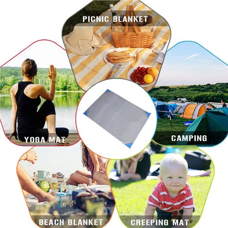HIASDFLS Tapis De Camping Extérieur Imperméable Et Pratique Tapis De Pique-Nique Pliable Tapis De Pelouse Résistant À L'Humidité Tapis De Plage À Carreaux En Polyester-Se Glisse Facilement Dans Un Petit Sac, Tapis De Plage Compact Lavable À Séchage Rapide Style 4 5 HIASDFLS Tapis De Camping Extérieur Imperméable Et Pratique Tapis De Pique-Nique Pliable Tapis De Pelouse Résistant À L'Humidité Tapis De Plage À Carreaux En Polyester-Se Glisse Facilement Dans Un Petit Sac, Tapis De Plage Compact Lavable À Séchage Rapide Style 4 – Image 5