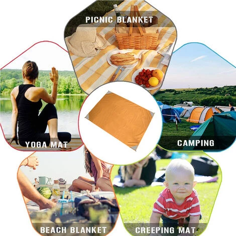 HIASDFLS Tapis De Camping En Plein Air Imperméable Et Pratique Tapis De Pique-Nique Pliable Tapis De Pelouse Résistant À L'Humidité Tapis De Plage À Carreaux En Polyester-Se Glisse Facilement Dans Un Petit Sac, Tapis De Plage Compact Lavable À Séchage Rapide Style 5 HIASDFLS Tapis De Camping En Plein Air Imperméable Et Pratique Tapis De Pique-Nique Pliable Tapis De Pelouse Résistant À L'Humidité Tapis De Plage À Carreaux En Polyester-Se Glisse Facilement Dans Un Petit Sac, Tapis De Plage Compact Lavable À Séchage Rapide Style – Image 5