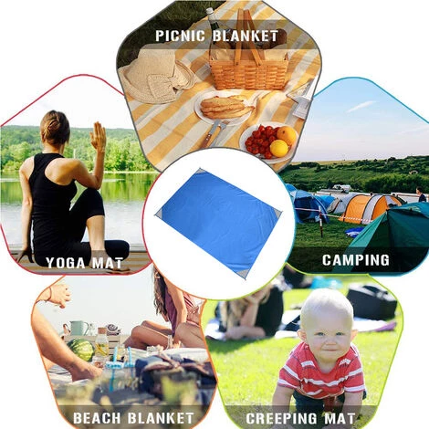 HIASDFLS Tapis De Camping En Plein Air Imperméable Et Pratique Tapis De Pique-Nique Pliable Tapis De Pelouse Résistant À L'Humidité Tapis De Plage À Carreaux En Polyester-Se Glisse Facilement Dans Un Petit Sac, Tapis De Plage Compact Lavable À Séchage Rapide Style 5 HIASDFLS Tapis De Camping En Plein Air Imperméable Et Pratique Tapis De Pique-Nique Pliable Tapis De Pelouse Résistant À L'Humidité Tapis De Plage À Carreaux En Polyester-Se Glisse Facilement Dans Un Petit Sac, Tapis De Plage Compact Lavable À Séchage Rapide Style – Image 5