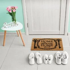 Relaxdays Paillasson Coco, Antidérapant, Home Sweet Home, Tapis D’entrée, 40 X 60 cm, Intérieur, Extérieur, Naturel/noir -Tapis et paillasson Soldes 60276563 3