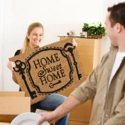 Relaxdays Paillasson Coco, Antidérapant, Home Sweet Home, Tapis D’entrée, 40 X 60 cm, Intérieur, Extérieur, Naturel/noir -Tapis et paillasson Soldes 60276563 4