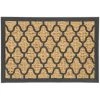 Relaxdays Paillasson Coco Et Caoutchouc, Tapis D’entrée, Antidérapant, Intérieur Et Extérieur, 40 X 60 Cm, Naturel/noir