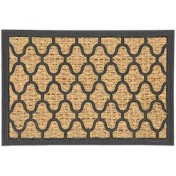 Relaxdays Paillasson Coco Et Caoutchouc, Tapis D’entrée, Antidérapant, Intérieur Et Extérieur, 40 X 60 Cm, Naturel/noir