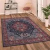 Paco Home Tapis Salon Chambre Adulte Tissage Plat Vintage Oriental Ornements Bordure Lavable 60x100 Cm, Rouge 2
