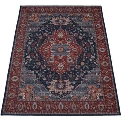 Paco Home Tapis Salon Chambre Adulte Tissage Plat Vintage Oriental Ornements Bordure Lavable 60x100 Cm, Rouge 2 -Tapis et paillasson Soldes 60313109 5