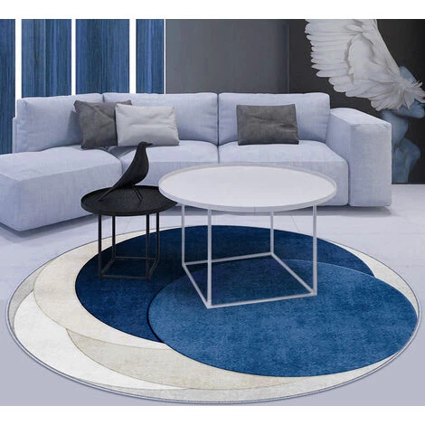 MERKMAK Tapis Style Contemporain 120 X 120 Cm Antiderapantes Hauteur De Fil 6 Mm Bleu 5 MERKMAK Tapis Style Contemporain 120 X 120 Cm Antiderapantes Hauteur De Fil 6 Mm Bleu – Image 5