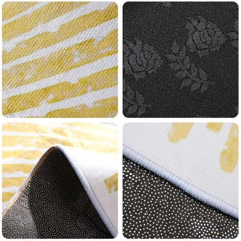 MERKMAK Tapis Style Contemporain 120 X 120 Cm Antiderapantes Hauteur De Fil 6 Mm Jaune 3 MERKMAK Tapis Style Contemporain 120 X 120 Cm Antiderapantes Hauteur De Fil 6 Mm Jaune – Image 3
