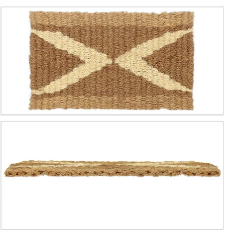 Relaxdays Paillasson En Jute, Tissé Main, Robuste, Motif Géométrique, 60x40cm, Pour Intérieur Et Extérieur, Marron/crème 2 Relaxdays Paillasson En Jute, Tissé Main, Robuste, Motif Géométrique, 60x40cm, Pour Intérieur Et Extérieur, Marron/crème – Image 2