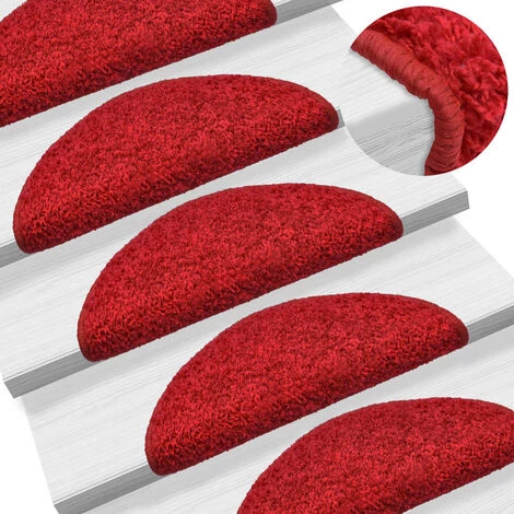 VidaXL Tapis D'escalier 10 Pcs 56x20 Cm Rouge - Rouge 1 VidaXL Tapis D'escalier 10 Pcs 56x20 Cm Rouge - Rouge