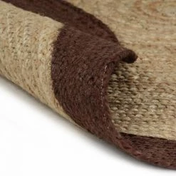 LITZEE Tapis Tapis Fait A La Main Jute Avec Bord Marron 120 Cm -Tapis et paillasson Soldes 60477848 4
