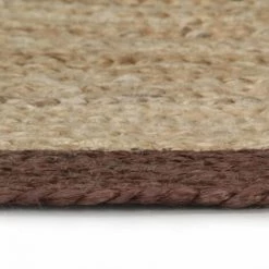 LITZEE Tapis Tapis Fait A La Main Jute Avec Bord Marron 120 Cm -Tapis et paillasson Soldes 60477848 5