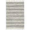 LITZEE Tapis Tapis Chindi Tisse A La Main Coton 80x160cm Anthracite Et Blanc