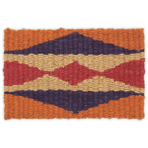 Relaxdays Paillasson En Jute, Tissé Main, Robuste, Motif Géométrique Style Boho, 60x40cm, Intérieur Et Extérieur, Coloré 1 Relaxdays Paillasson En Jute, Tissé Main, Robuste, Motif Géométrique Style Boho, 60x40cm, Intérieur Et Extérieur, Coloré