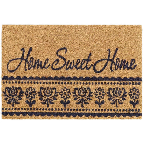 Relaxdays Paillasson, Fibres De Coco, Antiglisse, Résistant Aux Intempéries, 40x60 Cm, Intérieur/extérieur, Nature/noir 1 Relaxdays Paillasson, Fibres De Coco, Antiglisse, Résistant Aux Intempéries, 40x60 Cm, Intérieur/extérieur, Nature/noir