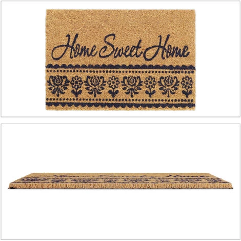 Relaxdays Paillasson, Fibres De Coco, Antiglisse, Résistant Aux Intempéries, 40x60 Cm, Intérieur/extérieur, Nature/noir 2 Relaxdays Paillasson, Fibres De Coco, Antiglisse, Résistant Aux Intempéries, 40x60 Cm, Intérieur/extérieur, Nature/noir – Image 2