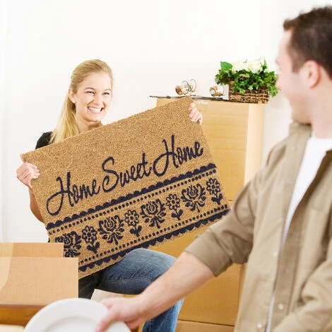 Relaxdays Paillasson, Fibres De Coco, Antiglisse, Résistant Aux Intempéries, 40x60 Cm, Intérieur/extérieur, Nature/noir 4 Relaxdays Paillasson, Fibres De Coco, Antiglisse, Résistant Aux Intempéries, 40x60 Cm, Intérieur/extérieur, Nature/noir – Image 4