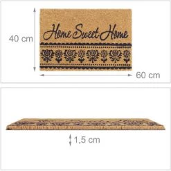 Relaxdays Paillasson, Fibres De Coco, Antiglisse, Résistant Aux Intempéries, 40x60 Cm, Intérieur/extérieur, Nature/noir 9 Relaxdays Paillasson, Fibres De Coco, Antiglisse, Résistant Aux Intempéries, 40x60 Cm, Intérieur/extérieur, Nature/noir -Tapis et paillasson Soldes 60563832 5