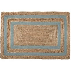 HOMEMAISON Tapis Déco En Jute Fantaisie Sauge 60 X 90 Cm