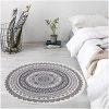 EINEMGELD Tapis Rond En Coton Tissé à La Main Lavable En Machine Tapis De Sol Tissé à La Main Avec Gland Pour La Maison Cuisine Salon Chambre Diamètre 120 Cm