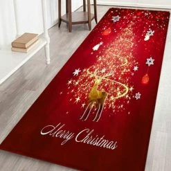 EINEMGELD Tapis Noel,Tapis De Passage,Tapis De Bain,Tapis De Salon,Tapis De Cuisine Antiderapant En Flanelle Deco Noel Interieur,Rectangulaire(S/M/L/XL)