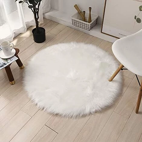 EINEMGELD Peau De Mouton Synthétique,Cozy Sensation Comme Véritable Laine Tapis En Fourrure Synthétique, Man-Made Laine Tapis De Canapé Coussin (45x45cm, Blanc) 2 EINEMGELD Peau De Mouton Synthétique,Cozy Sensation Comme Véritable Laine Tapis En Fourrure Synthétique, Man-Made Laine Tapis De Canapé Coussin (45x45cm, Blanc) – Image 2