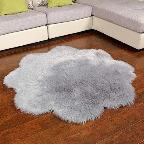 EINEMGELD Peau De Mouton Synthétique,45 X 45 Cm Faux Peau De Mouton Imitation Toison Moquette Peau D'agneau Tapis Fluffy Soft Longhair Décoratif Coussin De Chaise Canapé Natte (Gris, 45 X 45 CM) 2 EINEMGELD Peau De Mouton Synthétique,45 X 45 Cm Faux Peau De Mouton Imitation Toison Moquette Peau D'agneau Tapis Fluffy Soft Longhair Décoratif Coussin De Chaise Canapé Natte (Gris, 45 X 45 CM) – Image 2