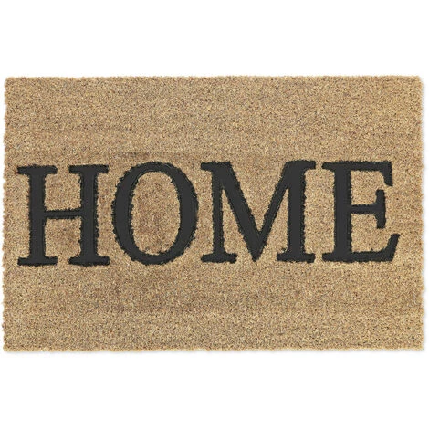 Relaxdays Paillasson En Fibres De Coco, Inscription HOME, Antidérapant, 60 X 40 Cm, Intérieur Et Extérieur, Nature/noir 1 Relaxdays Paillasson En Fibres De Coco, Inscription HOME, Antidérapant, 60 X 40 Cm, Intérieur Et Extérieur, Nature/noir