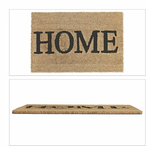 Relaxdays Paillasson En Fibres De Coco, Inscription HOME, Antidérapant, 60 X 40 Cm, Intérieur Et Extérieur, Nature/noir 2 Relaxdays Paillasson En Fibres De Coco, Inscription HOME, Antidérapant, 60 X 40 Cm, Intérieur Et Extérieur, Nature/noir – Image 2