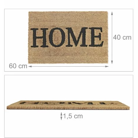 Relaxdays Paillasson En Fibres De Coco, Inscription HOME, Antidérapant, 60 X 40 Cm, Intérieur Et Extérieur, Nature/noir 5 Relaxdays Paillasson En Fibres De Coco, Inscription HOME, Antidérapant, 60 X 40 Cm, Intérieur Et Extérieur, Nature/noir – Image 5