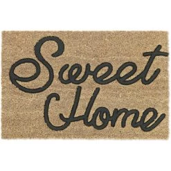 Relaxdays Paillasson En Fibres De Coco, Inscription, Antidérapant, 60 X 40 cm, Pour Intérieur Et Extérieur, Nature/noir