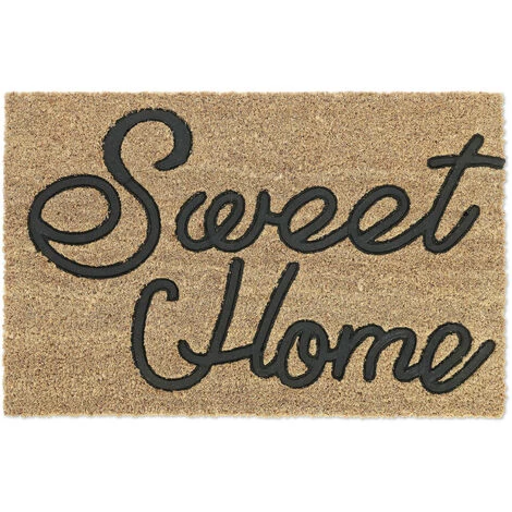 Relaxdays Paillasson En Fibres De Coco, Inscription, Antidérapant, 60 X 40 cm, Pour Intérieur Et Extérieur, Nature/noir 1 Relaxdays Paillasson En Fibres De Coco, Inscription, Antidérapant, 60 X 40 cm, Pour Intérieur Et Extérieur, Nature/noir