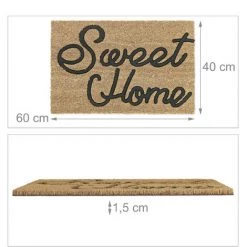 Relaxdays Paillasson En Fibres De Coco, Inscription, Antidérapant, 60 X 40 cm, Pour Intérieur Et Extérieur, Nature/noir 9 Relaxdays Paillasson En Fibres De Coco, Inscription, Antidérapant, 60 X 40 cm, Pour Intérieur Et Extérieur, Nature/noir -Tapis et paillasson Soldes 60704499 5