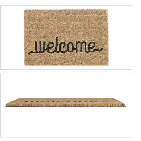 Relaxdays Paillasson En Fibres De Coco, Inscription, Antidérapant, 60 X 40 Cm, Pour Intérieur Et Extérieur, Nature/noir 2 Relaxdays Paillasson En Fibres De Coco, Inscription, Antidérapant, 60 X 40 Cm, Pour Intérieur Et Extérieur, Nature/noir – Image 2