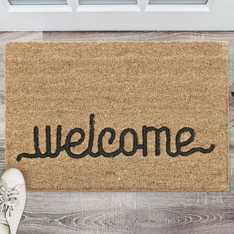 Relaxdays Paillasson En Fibres De Coco, Inscription, Antidérapant, 60 X 40 Cm, Pour Intérieur Et Extérieur, Nature/noir 3 Relaxdays Paillasson En Fibres De Coco, Inscription, Antidérapant, 60 X 40 Cm, Pour Intérieur Et Extérieur, Nature/noir – Image 3