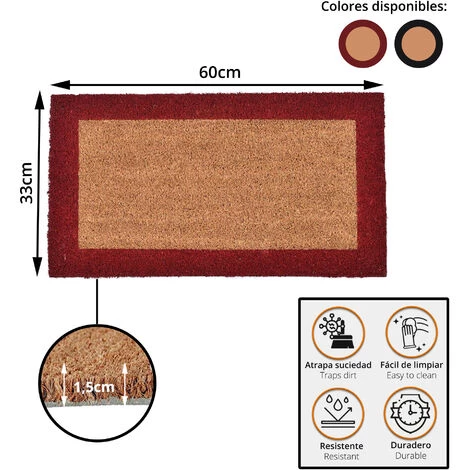 LUANCE Evideco Paillasson En Fibres De Bord Noir 61 X 33 Cm 2 LUANCE Evideco Paillasson En Fibres De Bord Noir 61 X 33 Cm – Image 2