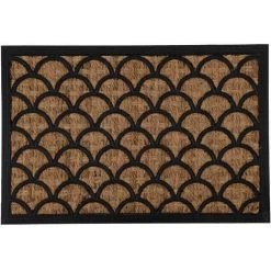 LUANCE Paillasson Sally 40 X 60 Cm Coco Tressé/Caoutchouc – Vagues