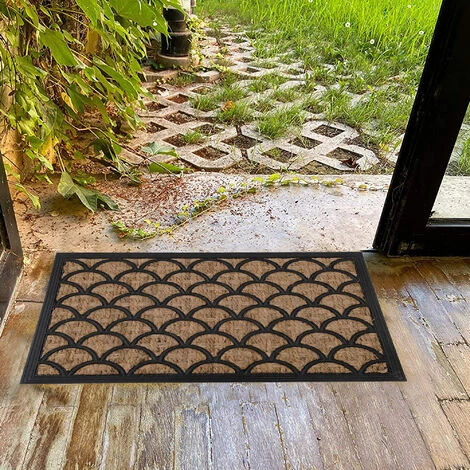 LUANCE Paillasson Sally 40 X 60 Cm Coco Tressé/Caoutchouc – Vagues 3 LUANCE Paillasson Sally 40 X 60 Cm Coco Tressé/Caoutchouc – Vagues – Image 3