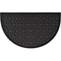 LUANCE Paillasson Extérieur Wilson Rond Demi-lune Gris Foncé