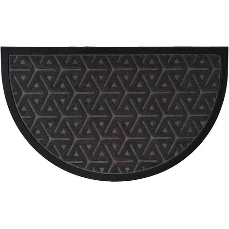 LUANCE Paillasson Extérieur Wilson Rond Demi-lune Gris Foncé 1 LUANCE Paillasson Extérieur Wilson Rond Demi-lune Gris Foncé