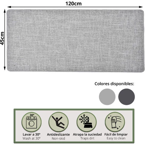 Luance Tapis Antidérapant Gris 45x120cm 2 Luance Tapis Antidérapant Gris 45x120cm – Image 2