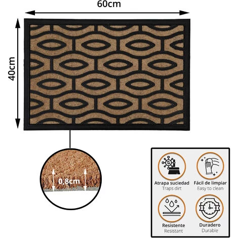 LUANCE Paillasson Imprimé 40 X 60 Cm Polypropylene/Polyester - Ogives 2 LUANCE Paillasson Imprimé 40 X 60 Cm Polypropylene/Polyester - Ogives – Image 2