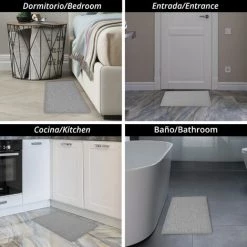 LUANCE Tapis Oriane 45 X 75 Cm Polyester Tissu - Gris Foncé -Tapis et paillasson Soldes 60705758 3