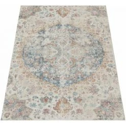 Paco Home Tapis Exterieur Terrasse Balcon Tapis Cuisine Motif Oriental Vintage Bleu Crème 60x100 Cm -Tapis et paillasson Soldes 60786294 5