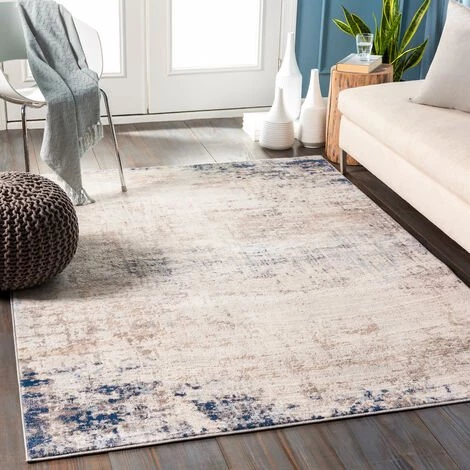 SURYA - Tapis De Couloir Et Salon - Abstrait Scandinave - ALIX - 80x220cm - Ivoire Et Bleu 1 SURYA - Tapis De Couloir Et Salon - Abstrait Scandinave - ALIX - 80x220cm - Ivoire Et Bleu