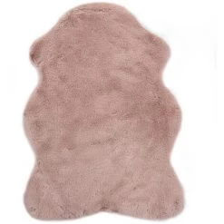 NOVA Tapis Doux élégant 65x95 Cm Synthétique Rabbit Fourrure Diverses Couleurs Couleur : Rose Antique