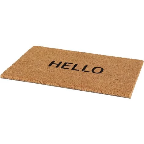 BEST FOR BOOTS Paillasson En Fibres De Coco Avec Inscription 60 X 40 Cm Inscription Hello Marron - Marron 2 BEST FOR BOOTS Paillasson En Fibres De Coco Avec Inscription 60 X 40 Cm Inscription Hello Marron - Marron – Image 2