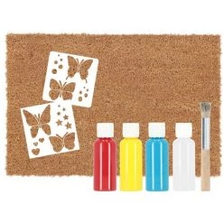 KIDS IN THE GARDEN Paillasson En Fibres De Coco à Personnaliser DIY Papillons Marron - Marron