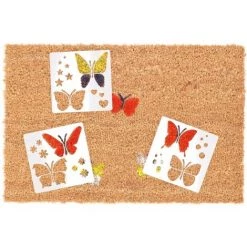 KIDS IN THE GARDEN Paillasson En Fibres De Coco à Personnaliser DIY Papillons Marron - Marron -Tapis et paillasson Soldes 60865468 3