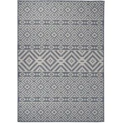 FIMEI Tapis à Tissage Plat D'extérieur 120x170 Cm Rayures Bleues